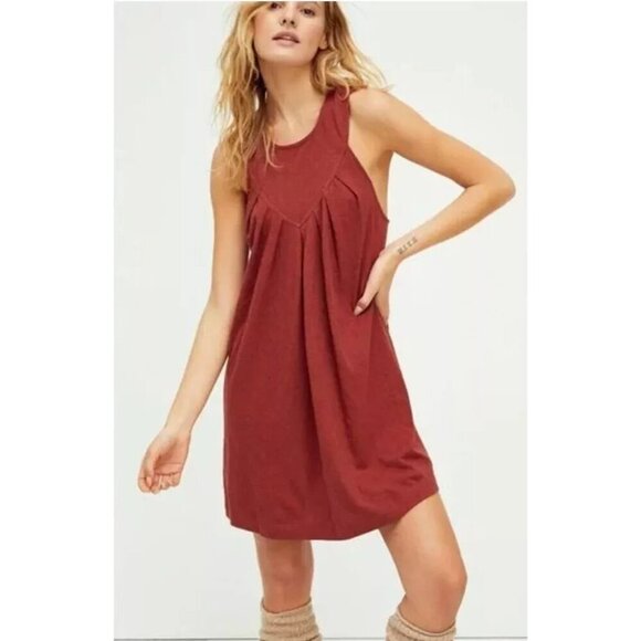 Free People Dresses & Skirts - Free People FP BEACH Beat The Heat Tunic Dress Womens Red Cowboy Natural Medium